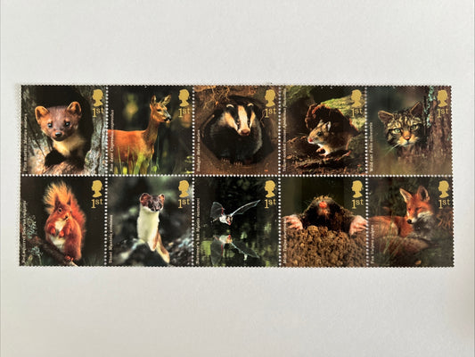 10 1st Class Stamps Woodland Animals
