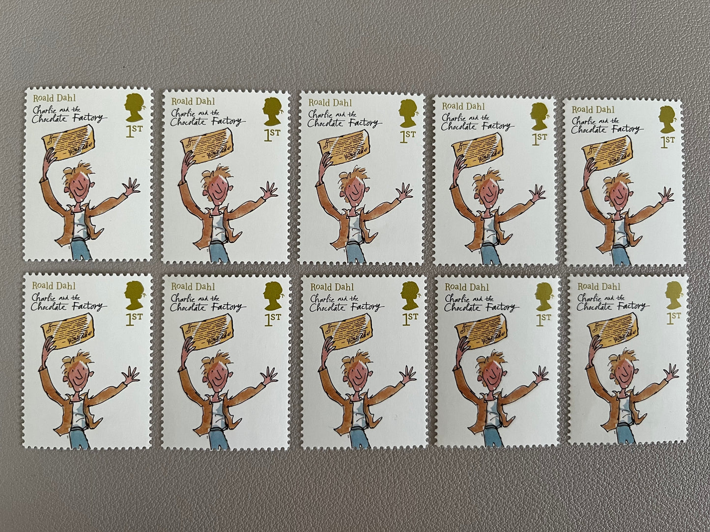 10 Roald Dahl 1st Class Stamps • Charlie and the Chocolate Factory