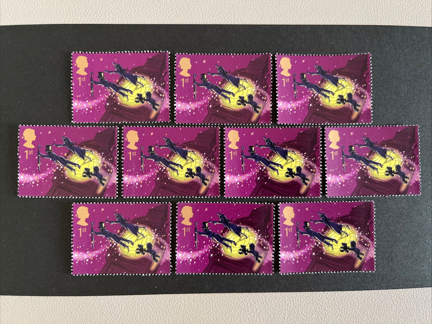 10 1st Class Stamps • Peter Pan • Wendy John Michael Darling