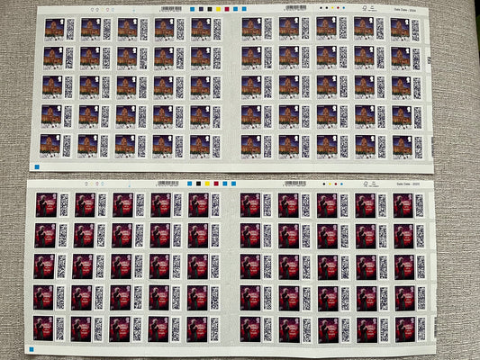 100 1st Class Christmas Barcoded Stamps Self Adhesive