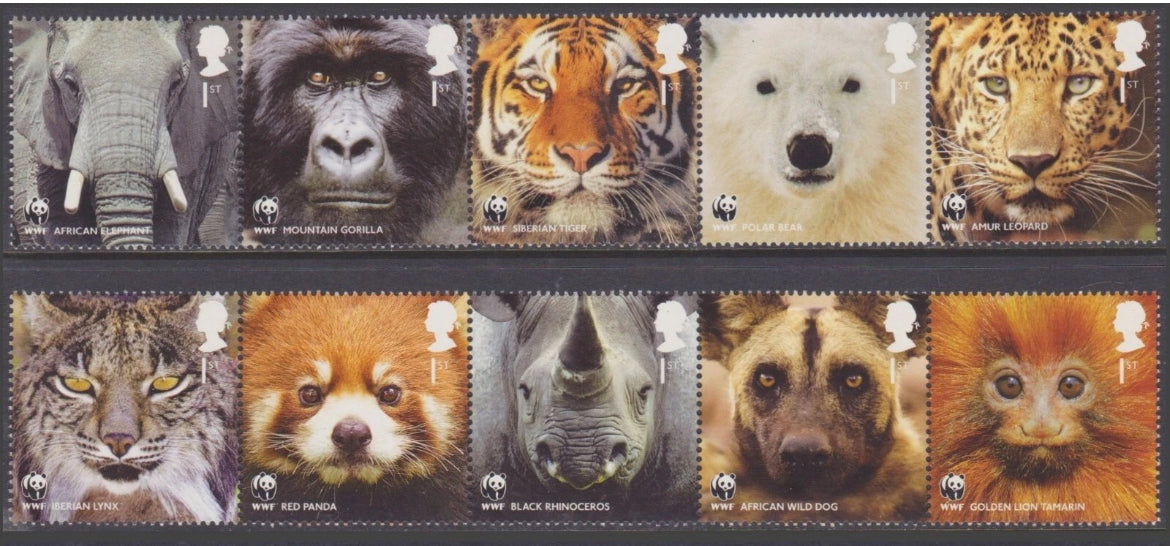 10 1st Class Stamps • WWF Wildlife Animals