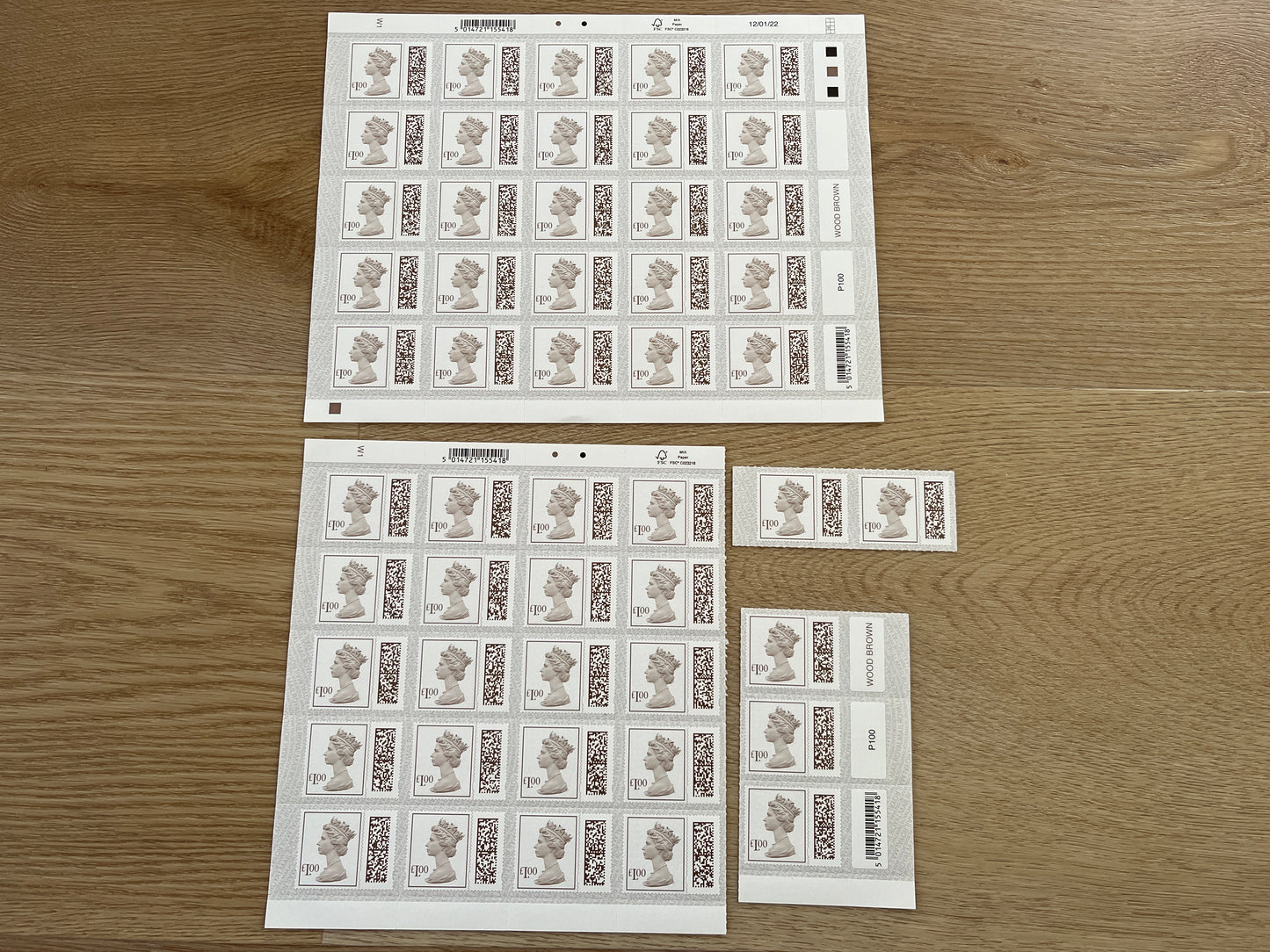 50 x £1 Self Adhesive Barcoded Stamps