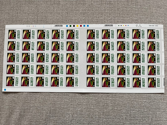 50 2nd Class Self Adhesive Christmas Barcoded Stamps