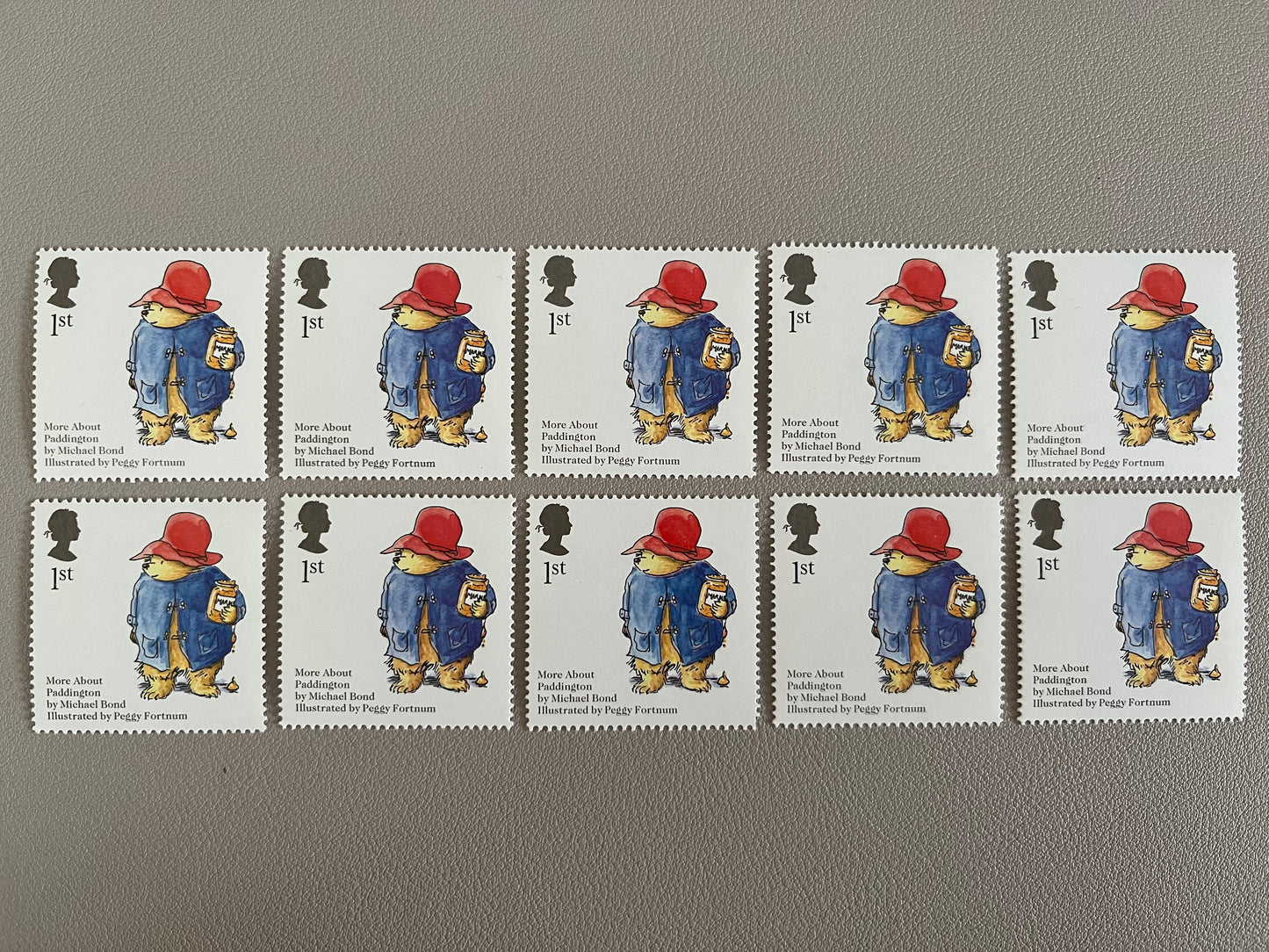 10 Paddington Bear 1st Class Stamps MNH