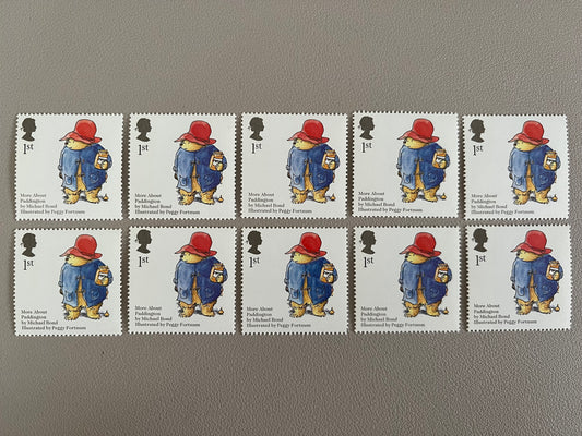 10 Paddington Bear 1st Class Stamps MNH