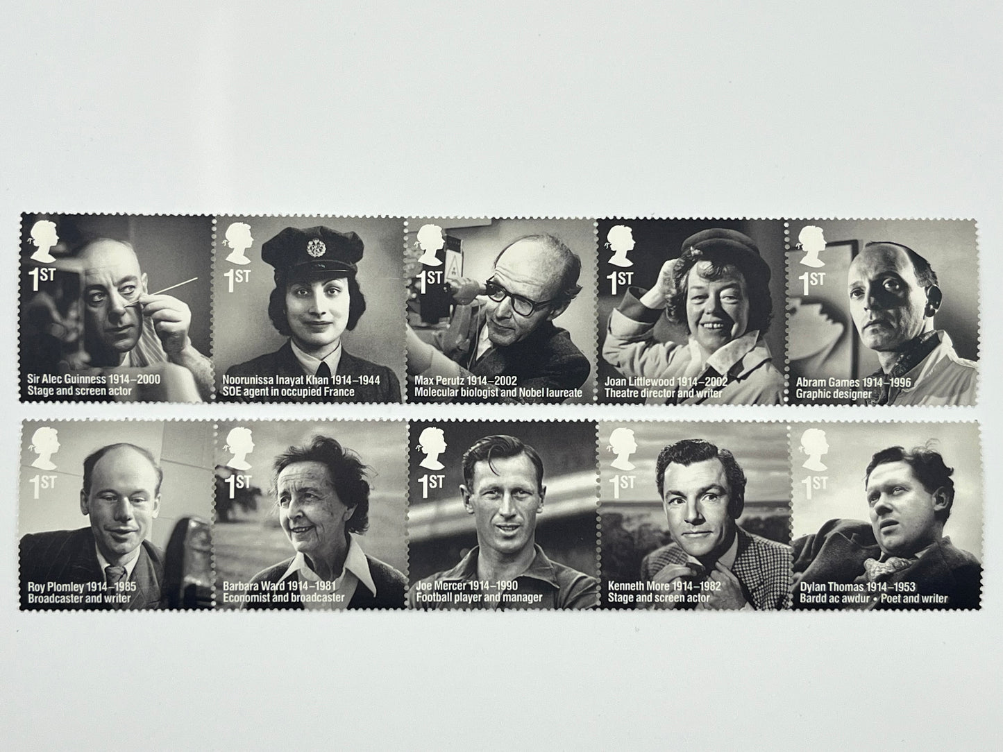 10 1st Class Stamps MNH • Famous People