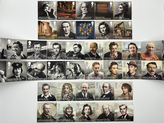 10 1st Class Stamps MNH • Famous People