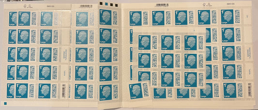 100 x 1st Class Large self adhesive Barcoded Stamps For Postage FV £260