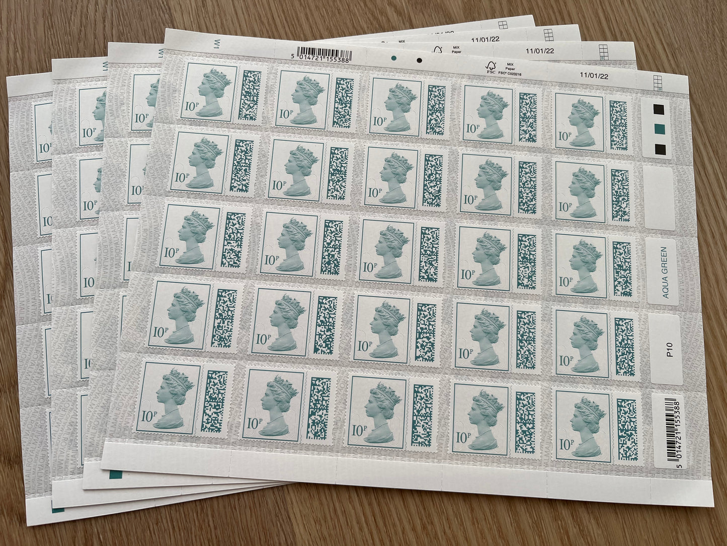 100x 10p Self Adhesive Barcoded Stamps For Postage FV £10 Save 25%